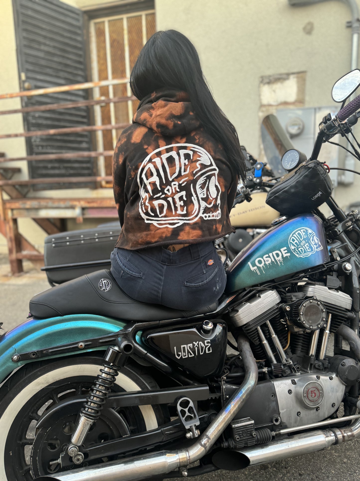 Ride or Die Crop Hoodie: Tie-Dye