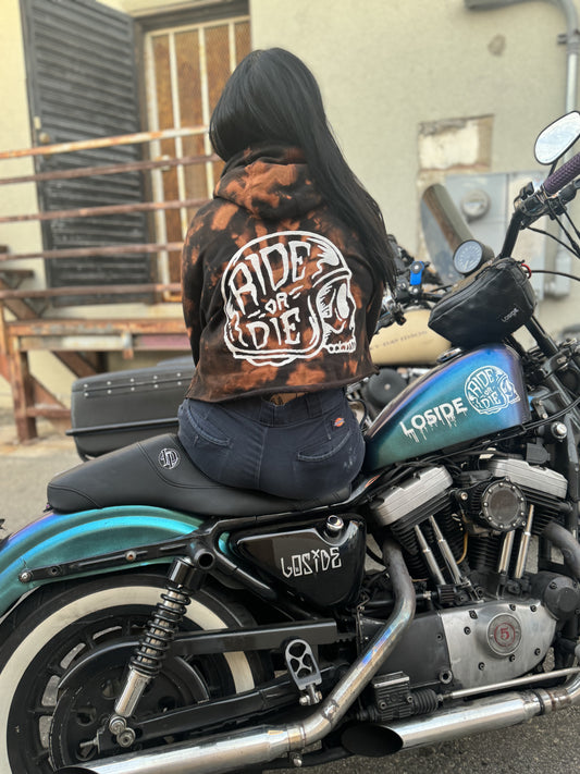 Ride or Die Crop Hoodie: Tie-Dye