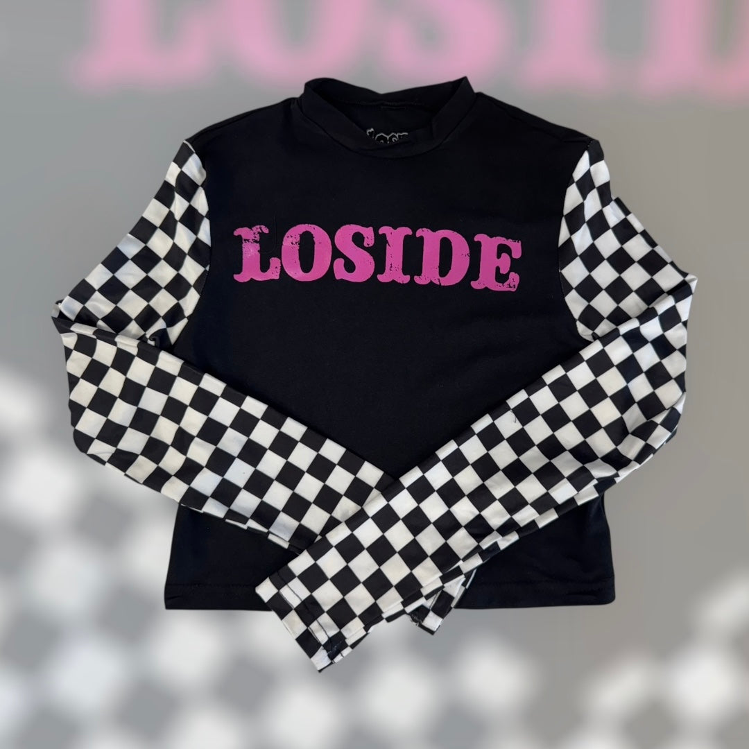 Longsleeve checker crop
