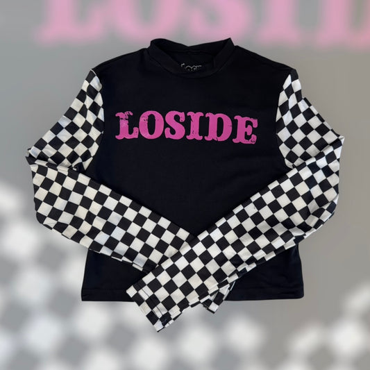 Longsleeve checker crop