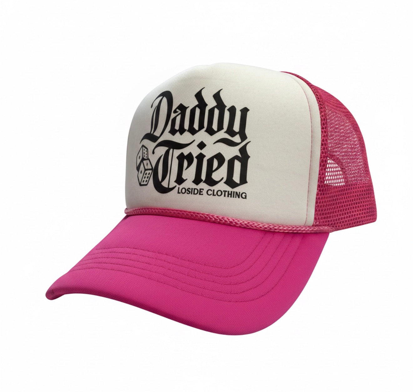 Daddy Tried pink trucker
